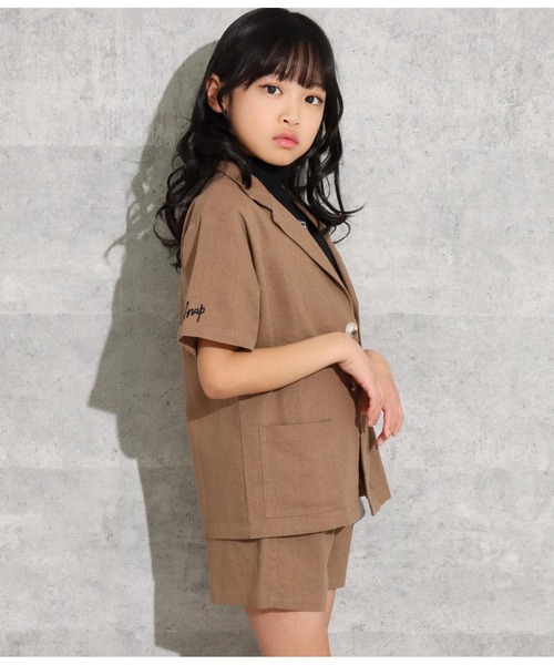 ANAP kids（アナップキッズ）の「リネン風セットアップ（シャツ/ブラウス・キッズ・アイボリー/ベージュ・130cm/110cm/120cm）」の6枚目の写真