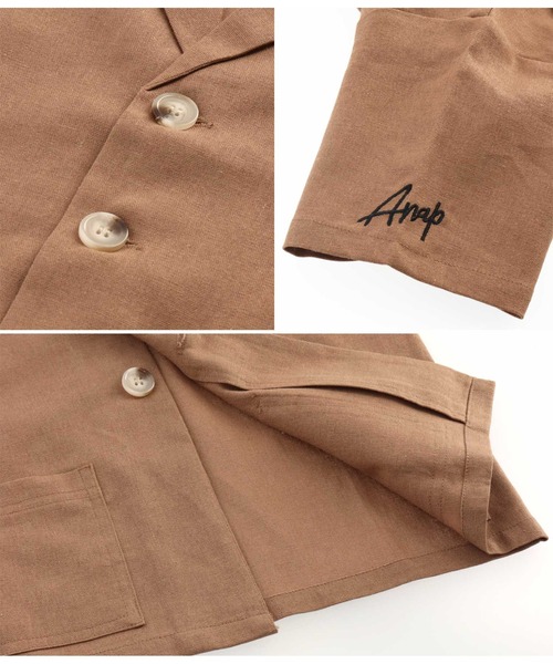 ANAP kids（アナップキッズ）の「リネン風セットアップ（シャツ/ブラウス・キッズ・アイボリー/ベージュ・130cm/110cm/120cm）」の14枚目の写真