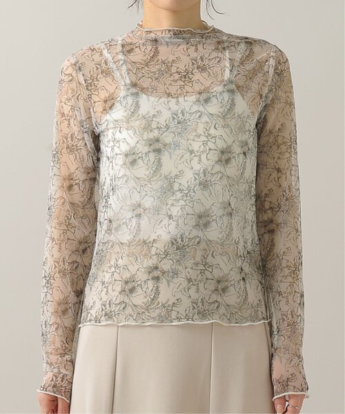 frames RAY CASSIN（フレームスレイカズン）の「シアーアートフラワーボトルネックプルオーバー（Tシャツ/カットソー・レディース・オフホワイト/ベージュ系・FREE）」の8枚目の写真