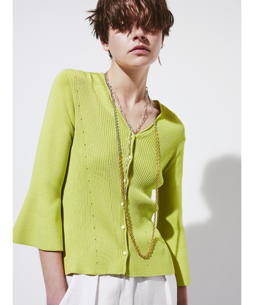 styling/ ベルスリーブニットカーディガン　ブラック styling/（スタイリング）の「ベルスリーブニットカーディガン