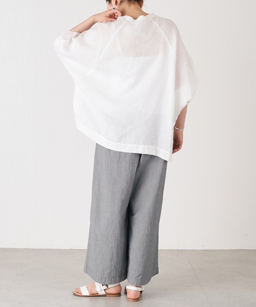 BEARDSLEY（ビアズリー）の「ドルマンリネンシャツ（シャツ/ブラウス・レディース・ホワイト/イエロー/ブルー・FREE）」の7枚目の写真