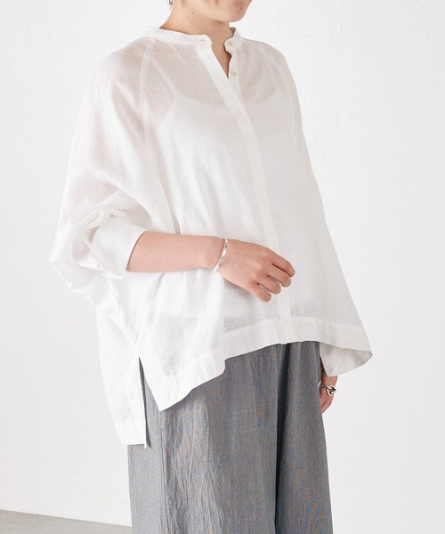 BEARDSLEY（ビアズリー）の「ドルマンリネンシャツ（シャツ/ブラウス・レディース・ホワイト/イエロー/ブルー・FREE）」の13枚目の写真