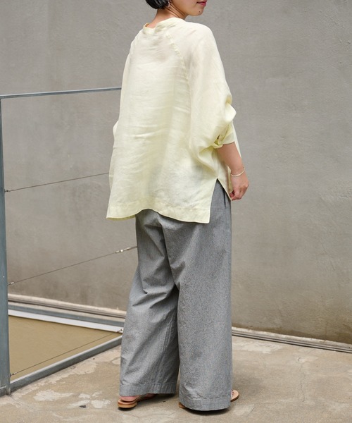 BEARDSLEY（ビアズリー）の「ドルマンリネンシャツ（シャツ/ブラウス・レディース・ホワイト/イエロー/ブルー・FREE）」の20枚目の写真