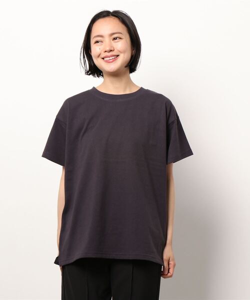 Samansa Mos2（サマンサ モスモス）の「【USAコットン】ベーシック半袖Tシャツ（Tシャツ/カットソー・レディース・オフホワイト/ピンク/イエロー/グリーン/チャコール・ﾌﾘ-）」の10枚目の写真