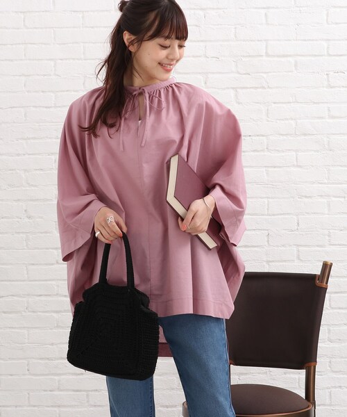 SHOO・LA・RUE（シューラルー）の「◆スクエアポンチョシャツ（シャツ/ブラウス・レディース・ホワイト系/ブラック/ピンク系・00）」の5枚目の写真