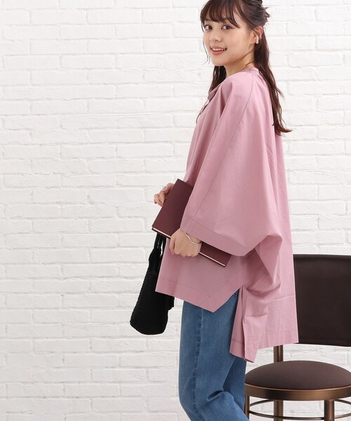 SHOO・LA・RUE（シューラルー）の「◆スクエアポンチョシャツ（シャツ/ブラウス・レディース・ホワイト系/ブラック/ピンク系・00）」の6枚目の写真