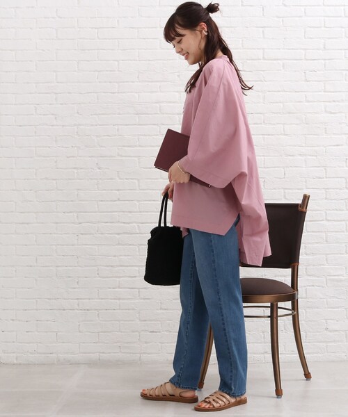 SHOO・LA・RUE（シューラルー）の「◆スクエアポンチョシャツ（シャツ/ブラウス・レディース・ホワイト系/ブラック/ピンク系・00）」の9枚目の写真