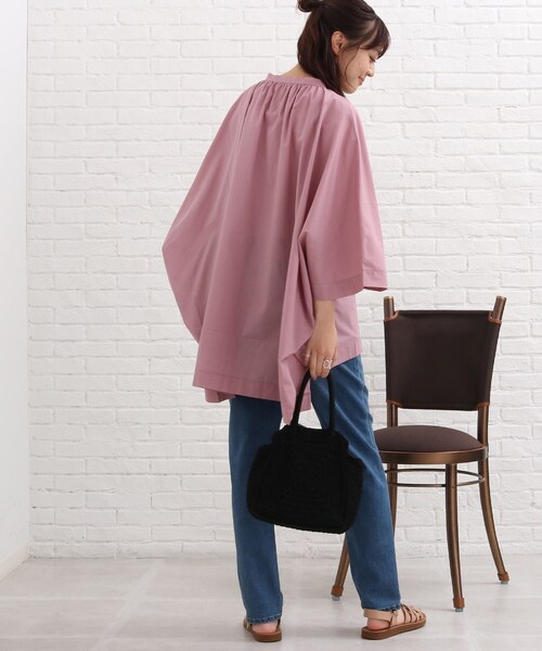 SHOO・LA・RUE（シューラルー）の「◆スクエアポンチョシャツ（シャツ/ブラウス・レディース・ホワイト系/ブラック/ピンク系・00）」の10枚目の写真