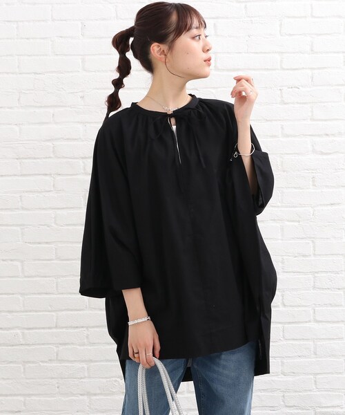 SHOO・LA・RUE（シューラルー）の「◆スクエアポンチョシャツ（シャツ/ブラウス・レディース・ホワイト系/ブラック/ピンク系・00）」の12枚目の写真