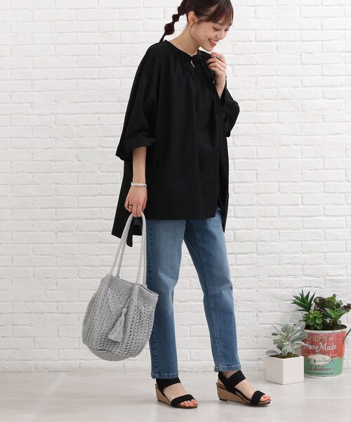 SHOO・LA・RUE（シューラルー）の「◆スクエアポンチョシャツ（シャツ/ブラウス・レディース・ホワイト系/ブラック/ピンク系・00）」の17枚目の写真