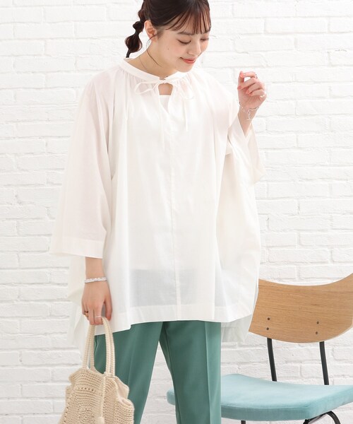 SHOO・LA・RUE（シューラルー）の「◆スクエアポンチョシャツ（シャツ/ブラウス・レディース・ホワイト系/ブラック/ピンク系・00）」の20枚目の写真