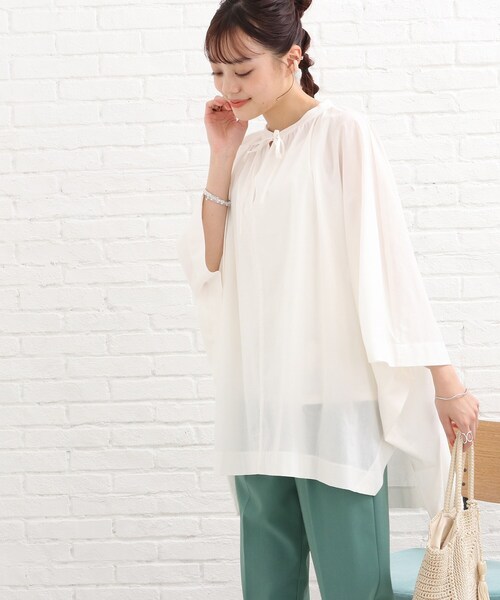 SHOO・LA・RUE（シューラルー）の「◆スクエアポンチョシャツ（シャツ/ブラウス・レディース・ホワイト系/ブラック/ピンク系・00）」の21枚目の写真