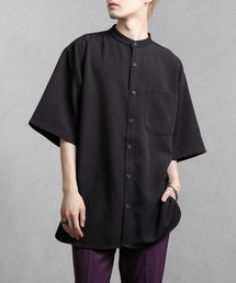 【Adoon plain】バンドカラー半袖シャツ