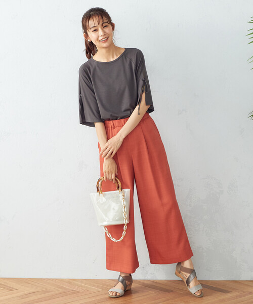 COMME CA ISM(コムサイズム)の「リボンスリーブ カットソー(Tシャツ/カットソー・レディース・ホワイト/イエロー/チャコール・MEDIUM/LARGE)」の6枚目の写真