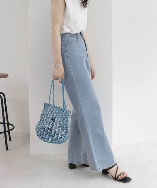 The Bagmati（ザバグマティ）の「【別注】【BAGMATI/バグマティ】MIXマクラメ ラウンドバッグ（トートバッグ・レディース・ブルー・FREE）」の8枚目の写真