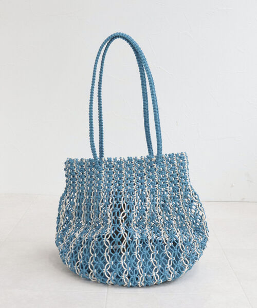 The Bagmati（ザバグマティ）の「【別注】【BAGMATI/バグマティ】MIXマクラメ ラウンドバッグ（トートバッグ・レディース・ブルー・FREE）」の7枚目の写真