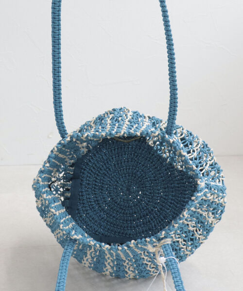 The Bagmati（ザバグマティ）の「【別注】【BAGMATI/バグマティ】MIXマクラメ ラウンドバッグ（トートバッグ・レディース・ブルー・FREE）」の3枚目の写真