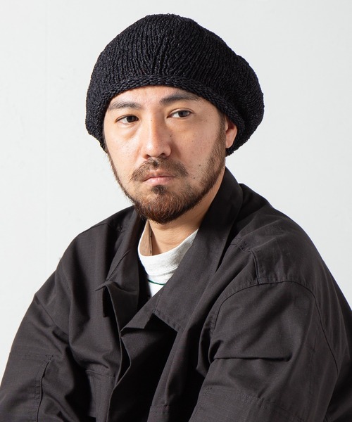 RACAL（ラカル）の「Japanese Paper Knit Tam Beret / 和紙混紡ニットタムベレー（ニットキャップ/ビーニー・メンズ・ブラック/グレー/ベージュ/ネイビー・FREE）」の12枚目の写真