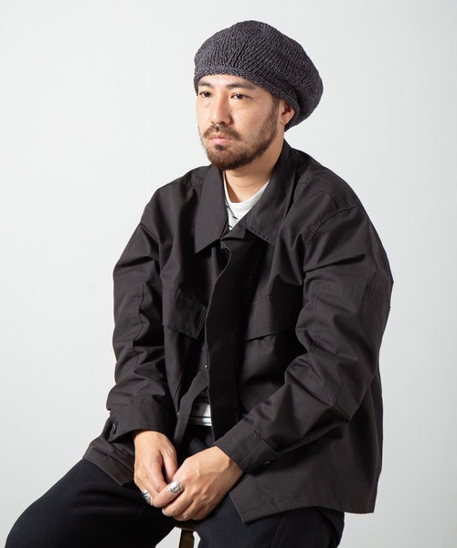 RACAL（ラカル）の「Japanese Paper Knit Tam Beret / 和紙混紡ニットタムベレー（ニットキャップ/ビーニー・メンズ・ブラック/グレー/ベージュ/ネイビー・FREE）」の10枚目の写真