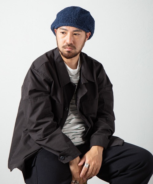 RACAL（ラカル）の「Japanese Paper Knit Tam Beret / 和紙混紡ニットタムベレー（ニットキャップ/ビーニー・メンズ・ブラック/グレー/ベージュ/ネイビー・FREE）」の18枚目の写真