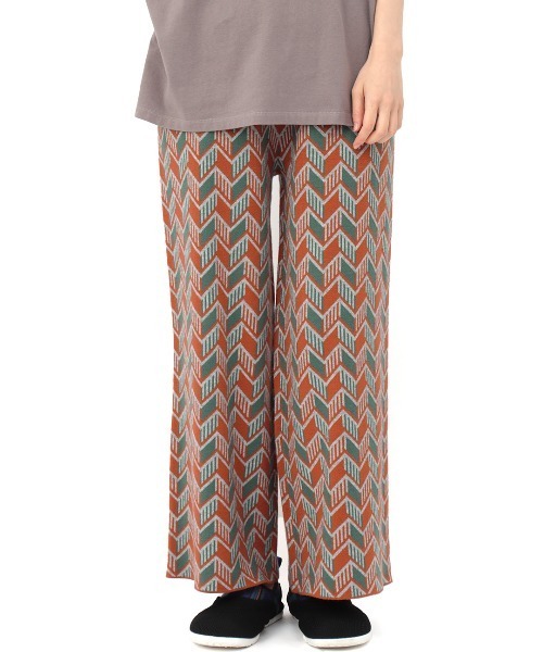 チチカカ（チチカカ）の「キカ柄ニットパンツ（その他パンツ・レディース・ブルー/ブラック/オレンジ・FREE）」の9枚目の写真