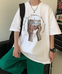 '目隠しプリントTシャツ