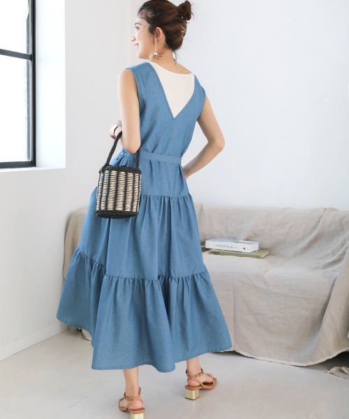 Bou Jeloud（ブージュルード）の「デニムティアードジャンスカ（ジャンパースカート・レディース・インディゴブルー/ブルー・38）」の13枚目の写真