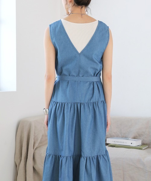 Bou Jeloud（ブージュルード）の「デニムティアードジャンスカ（ジャンパースカート・レディース・インディゴブルー/ブルー・38）」の18枚目の写真