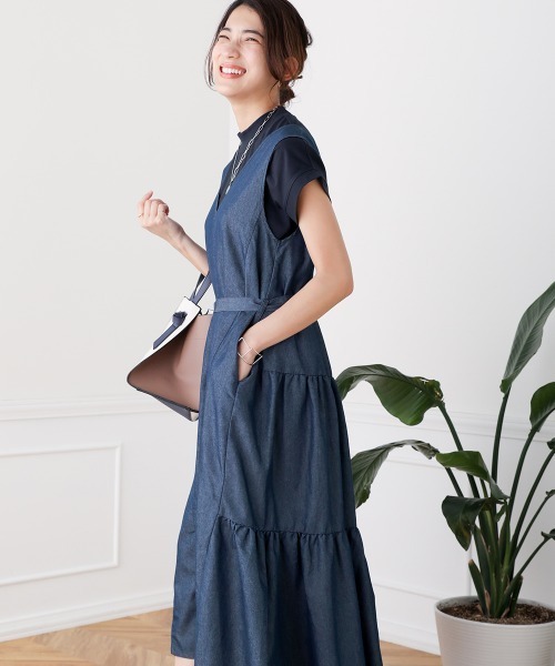 Bou Jeloud（ブージュルード）の「デニムティアードジャンスカ（ジャンパースカート・レディース・インディゴブルー/ブルー・38）」の6枚目の写真