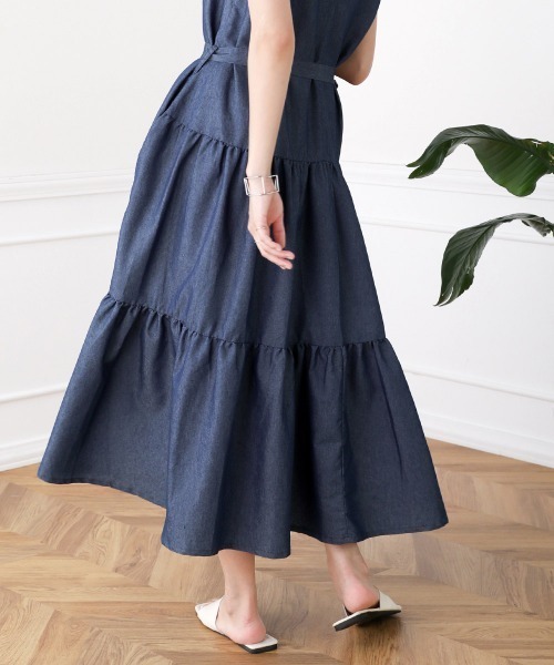 Bou Jeloud（ブージュルード）の「デニムティアードジャンスカ（ジャンパースカート・レディース・インディゴブルー/ブルー・38）」の7枚目の写真