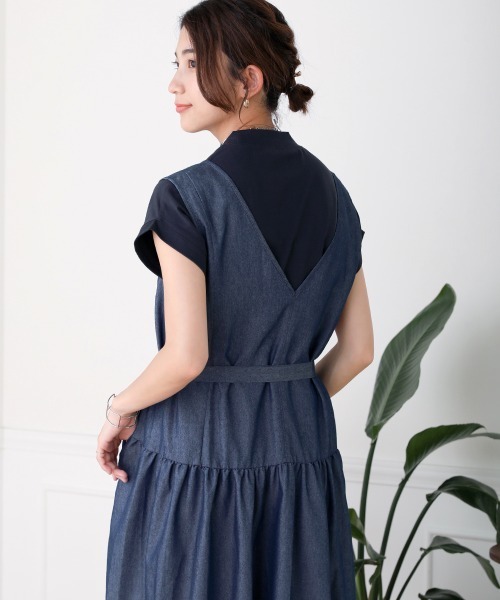 Bou Jeloud（ブージュルード）の「デニムティアードジャンスカ（ジャンパースカート・レディース・インディゴブルー/ブルー・38）」の8枚目の写真