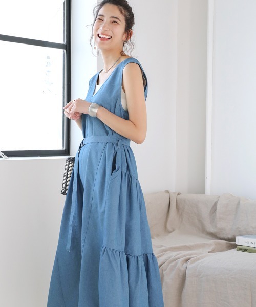 Bou Jeloud（ブージュルード）の「デニムティアードジャンスカ（ジャンパースカート・レディース・インディゴブルー/ブルー・38）」の19枚目の写真