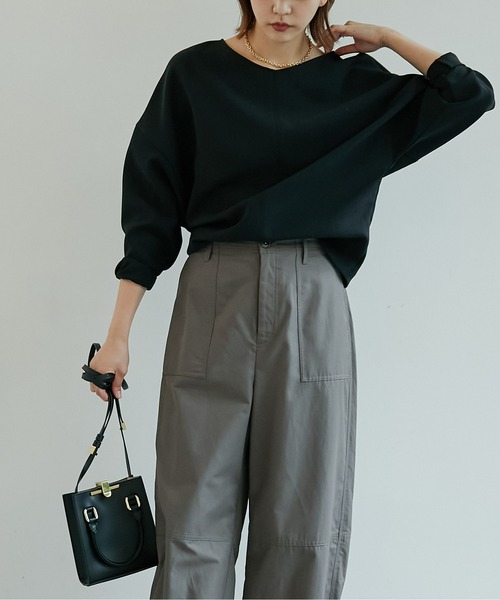 GALLARDAGALANTE(ガリャルダガランテ)の「ジャージードルマンブラウス(シャツ/ブラウス・レディース・オフホワイト/ブラック・FREE)」の2枚目の写真