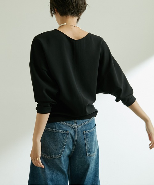 GALLARDAGALANTE(ガリャルダガランテ)の「ジャージードルマンブラウス(シャツ/ブラウス・レディース・オフホワイト/ブラック・FREE)」の5枚目の写真