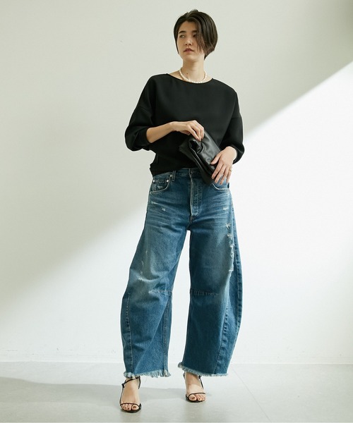 GALLARDAGALANTE(ガリャルダガランテ)の「ジャージードルマンブラウス(シャツ/ブラウス・レディース・オフホワイト/ブラック・FREE)」の7枚目の写真