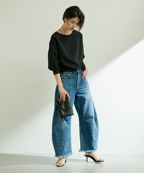 GALLARDAGALANTE(ガリャルダガランテ)の「ジャージードルマンブラウス(シャツ/ブラウス・レディース・オフホワイト/ブラック・FREE)」の8枚目の写真