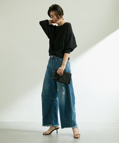 GALLARDAGALANTE(ガリャルダガランテ)の「ジャージードルマンブラウス(シャツ/ブラウス・レディース・オフホワイト/ブラック・FREE)」の9枚目の写真