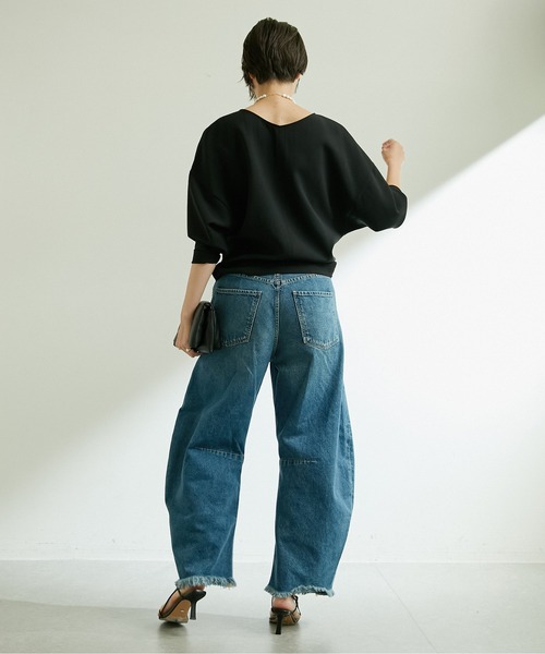 GALLARDAGALANTE(ガリャルダガランテ)の「ジャージードルマンブラウス(シャツ/ブラウス・レディース・オフホワイト/ブラック・FREE)」の11枚目の写真