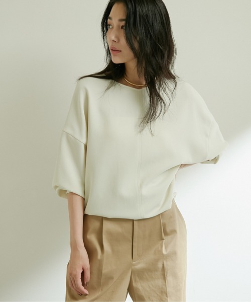 GALLARDAGALANTE(ガリャルダガランテ)の「ジャージードルマンブラウス(シャツ/ブラウス・レディース・オフホワイト/ブラック・FREE)」の12枚目の写真