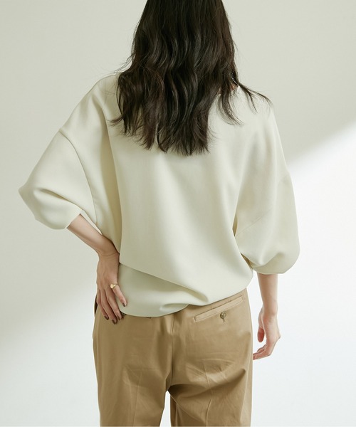 GALLARDAGALANTE(ガリャルダガランテ)の「ジャージードルマンブラウス(シャツ/ブラウス・レディース・オフホワイト/ブラック・FREE)」の14枚目の写真