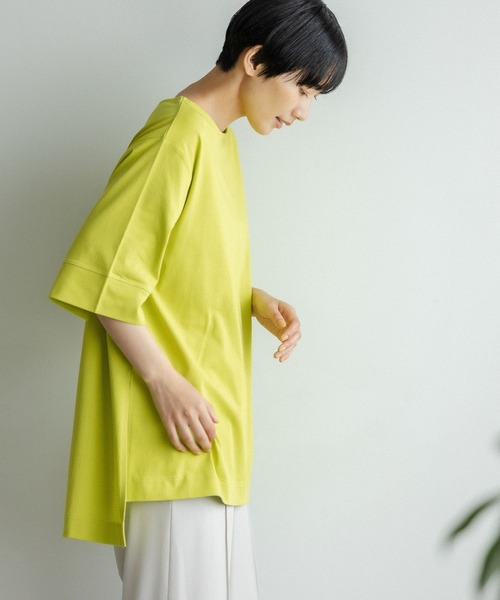 LEPSIM(レプシィム)の「マルチキノウチュニック2 281377(Tシャツ/カットソー・レディース・ホワイト/ブラック/イエロー/ブルー・FREE)」の1枚目の写真