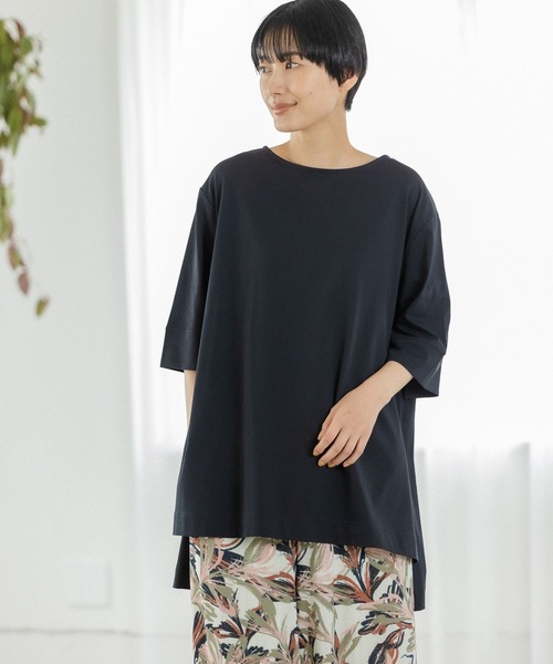 LEPSIM(レプシィム)の「マルチキノウチュニック2 281377(Tシャツ/カットソー・レディース・ホワイト/ブラック/イエロー/ブルー・FREE)」の3枚目の写真