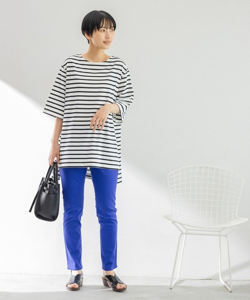 LEPSIM(レプシィム)の「マルチキノウチュニック2 281377(Tシャツ/カットソー・レディース・ホワイト/ブラック/イエロー/ブルー・FREE)」の13枚目の写真