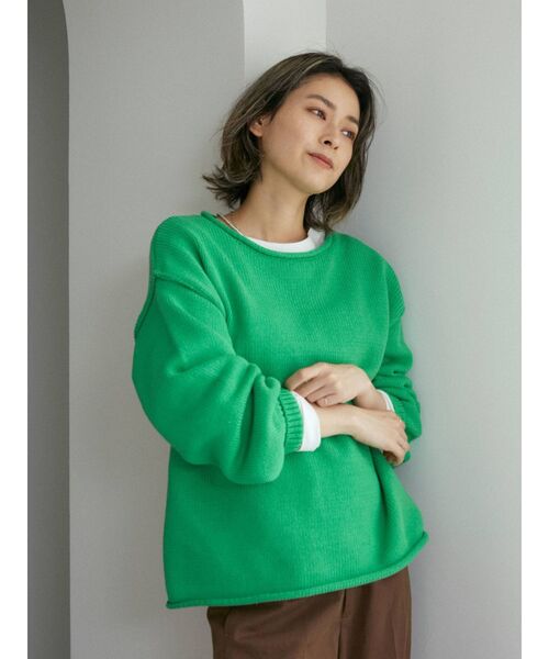 Ungrid（アングリッド）の「アウトリンキングクルーネックニット（ニット/セーター・レディース・チャコールグレー/オフホワイト/オレンジ/ブルー/グリーン・FREE）」の15枚目の写真