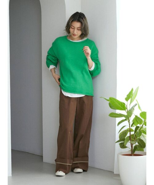 Ungrid（アングリッド）の「アウトリンキングクルーネックニット（ニット/セーター・レディース・チャコールグレー/オフホワイト/オレンジ/ブルー/グリーン・FREE）」の13枚目の写真