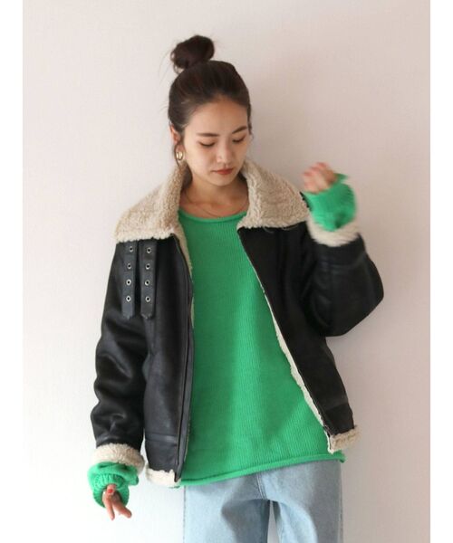 Ungrid（アングリッド）の「アウトリンキングクルーネックニット（ニット/セーター・レディース・チャコールグレー/オフホワイト/オレンジ/ブルー/グリーン・FREE）」の22枚目の写真