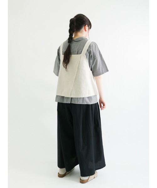 Samansa Mos2(サマンサ モスモス)の「丸襟前後着ギンガムチェックブラウス(シャツ/ブラウス・レディース・ブラック/ベージュ/グリーン/モカ・フリ-)」の5枚目の写真