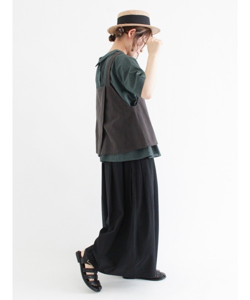 Samansa Mos2(サマンサ モスモス)の「丸襟前後着ギンガムチェックブラウス(シャツ/ブラウス・レディース・ブラック/ベージュ/グリーン/モカ・フリ-)」の16枚目の写真