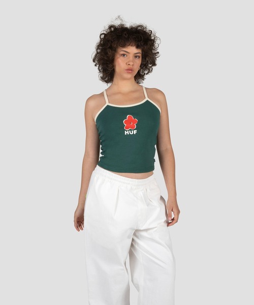 HUF(ハフ)の「HUF PETAL RIB TANK / HUF ウィメンズ タンクトップ(タンクトップ・レディース・ネイビー/グリーン系その他・SMALL/MEDIUM)」の2枚目の写真