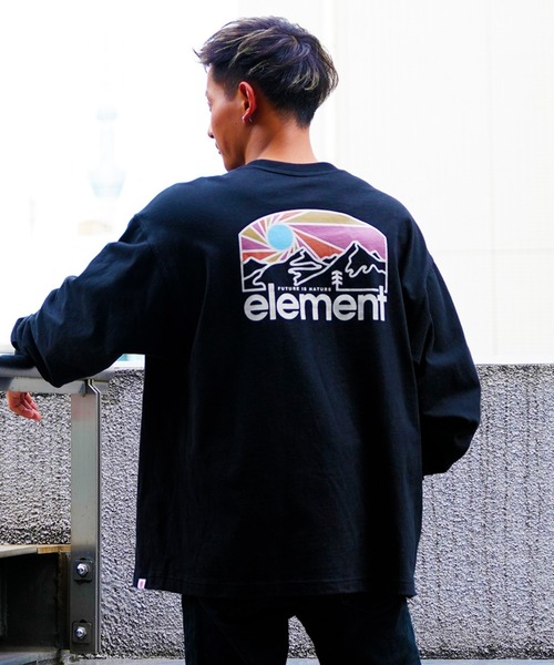 ELEMENT（エレメント）の「ELEMENT/エレメント アウトドアデザイン ビッグシルエット バックプリントロンT BC022-059（Tシャツ/カットソー・メンズ・グリーン/ブラック/ホワイト・L/M/XL）」の3枚目の写真